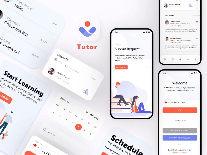 tutor searching app ui